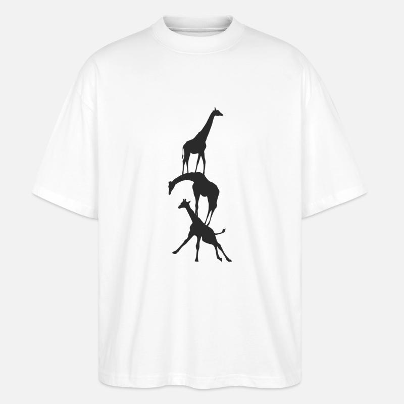 Giraffe - Stanley/Stella Oversized Unisex Bio T-Shirt Blaster 2.0 - Weiß