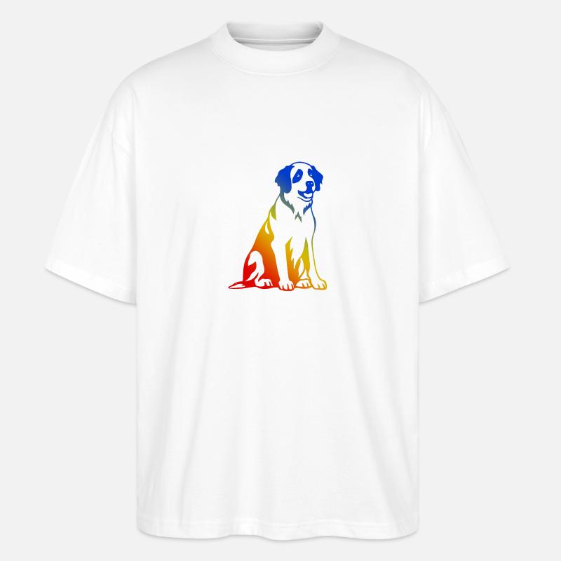 Saint Bernard Hund - Stanley/Stella Oversized Unisex Bio T-Shirt Blaster 2.0 - Weiß