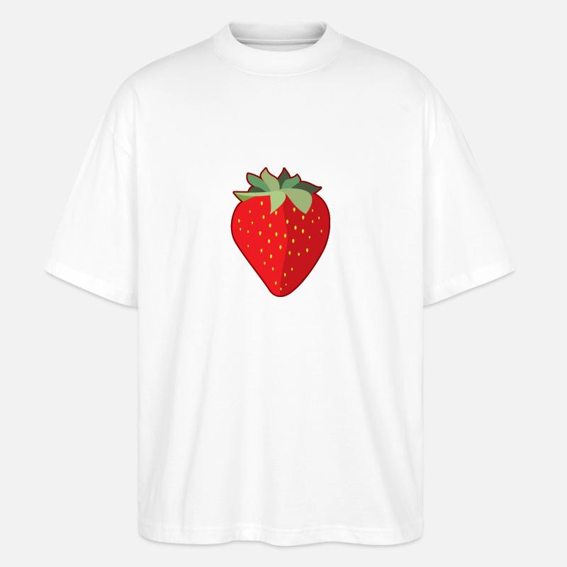 Aardbei - Stanley/Stella Oversized Unisex Bio T-Shirt Blaster 2.0 - Weiß