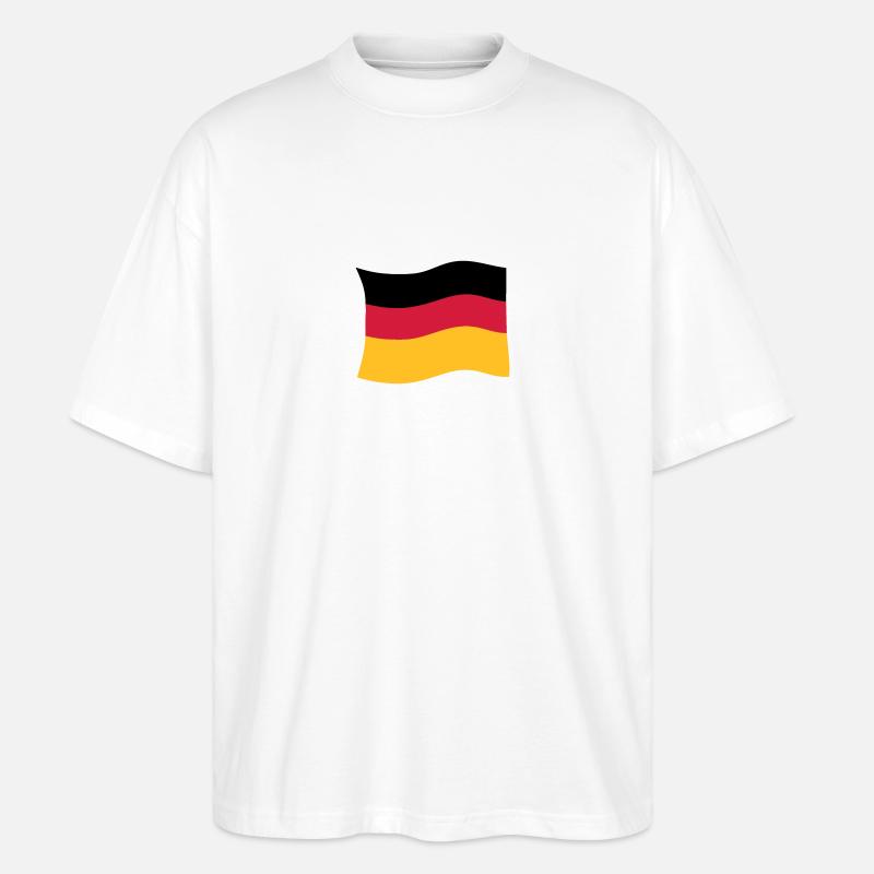deutschlandfahne - Stanley/Stella Oversized Unisex Bio T-Shirt Blaster 2.0 - Weiß