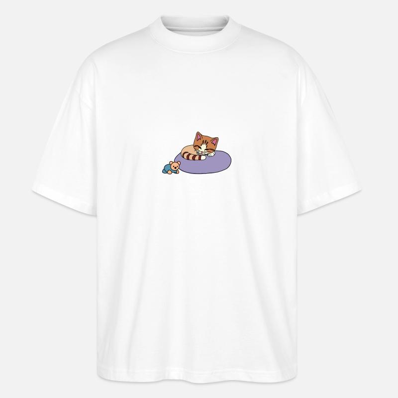 Katze - Stanley/Stella Oversized Unisex Bio T-Shirt Blaster 2.0 - Weiß