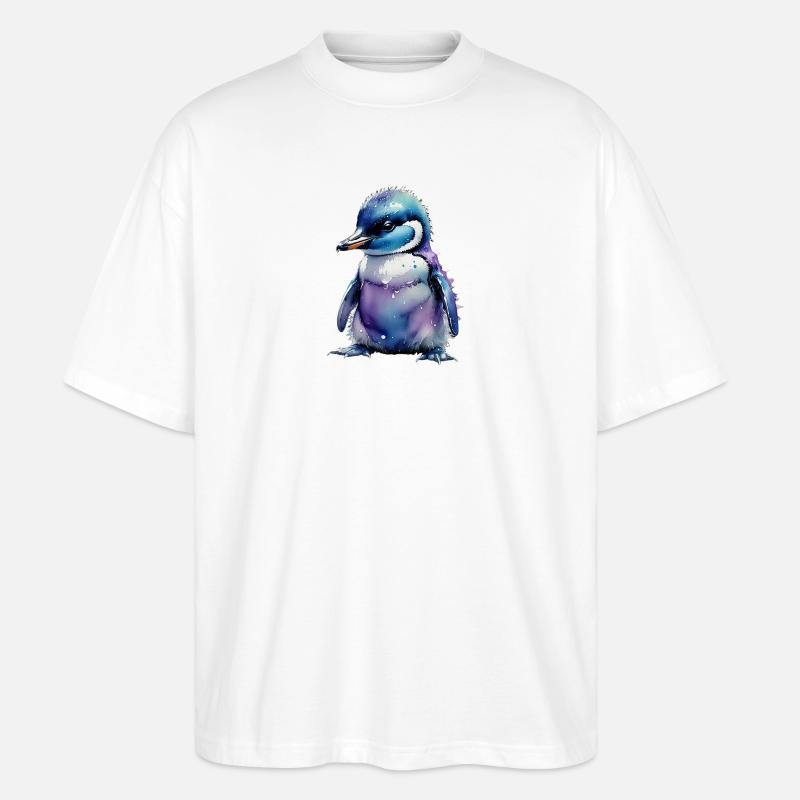 Pinguin Pinguinkücken - Stanley/Stella Oversized Unisex Bio T-Shirt Blaster 2.0 - Weiß