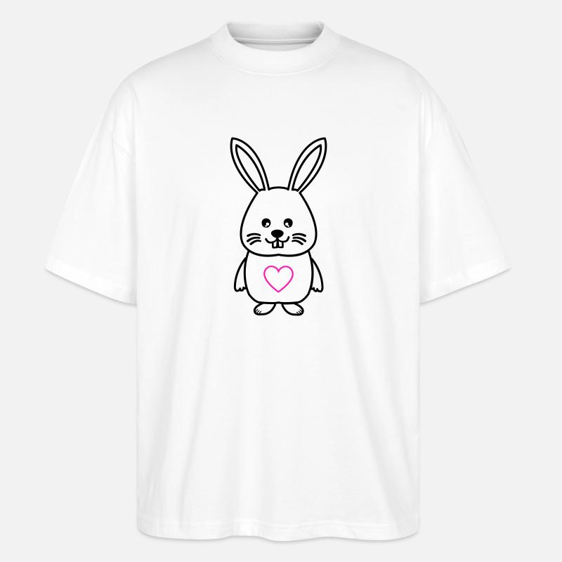 hase comic love - Stanley/Stella Oversized Unisex Bio T-Shirt Blaster 2.0 - Weiß