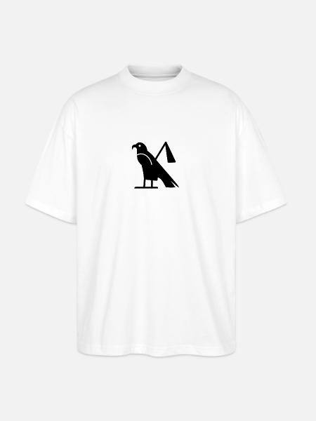 Egyptian god symbol Raven - Stanley/Stella Oversized Unisex Organic T-shirt Blaster 2.0 - white