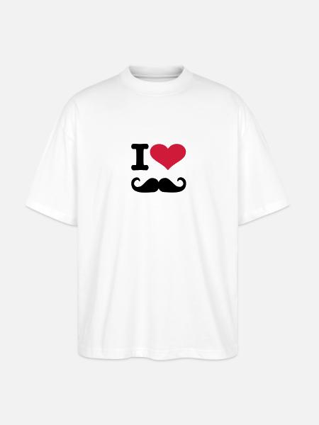 Mustache - Stanley/Stella Oversized Unisex Organic T-shirt Blaster 2.0 - white