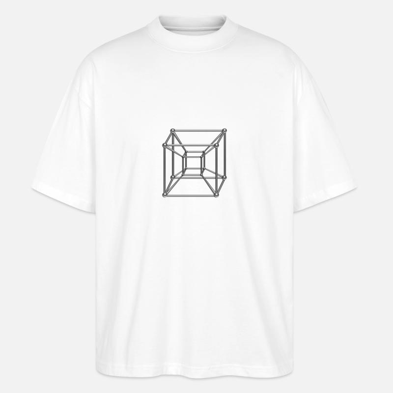 TESSERACT, Hypercube 4D, digital, Symbol - - Stanley/Stella Oversized Unisex Organic T-shirt Blaster 2.0 - white