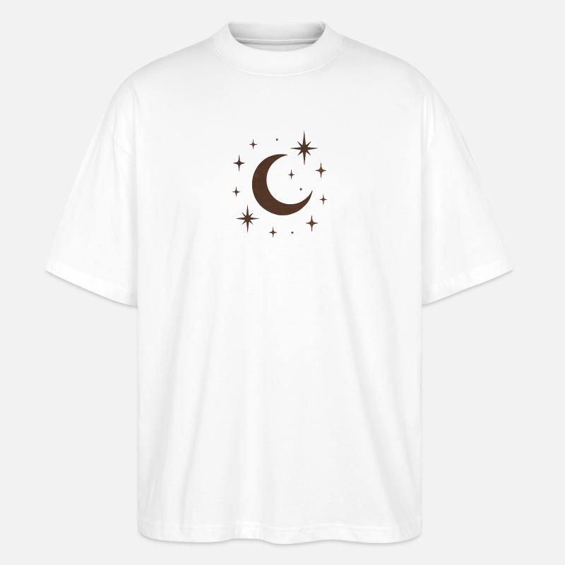 "Lune céleste" - T-shirt bio Blaster 2.0 coupe oversize Stanley/Stella Unisexe - blanc