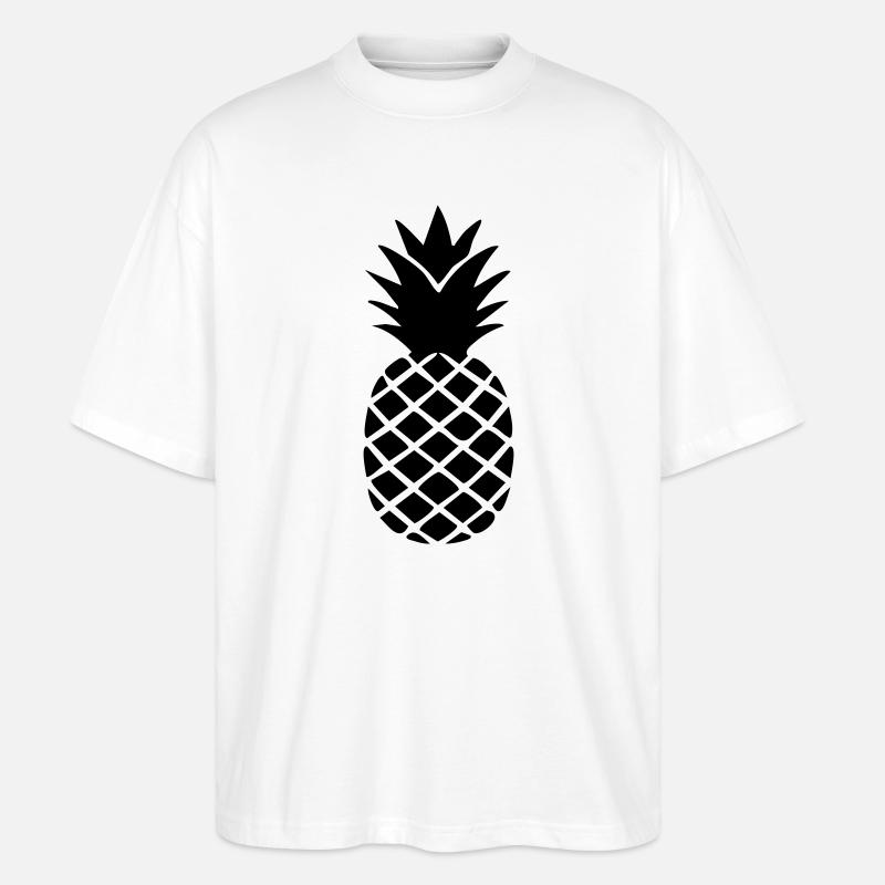 Ananas-Silhouette – Tropisches Statement-Design - Stanley/Stella Oversized Unisex Bio T-Shirt Blaster 2.0 - Weiß