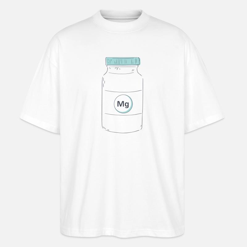 Complément alimentaire protéine de magnésium - T-shirt bio Blaster 2.0 coupe oversize Stanley/Stella Unisexe - blanc