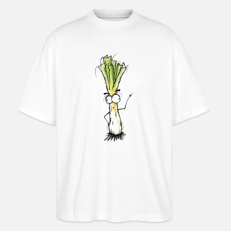 Leek - Stanley/Stella Oversized Unisex Organic T-shirt Blaster 2.0 - white