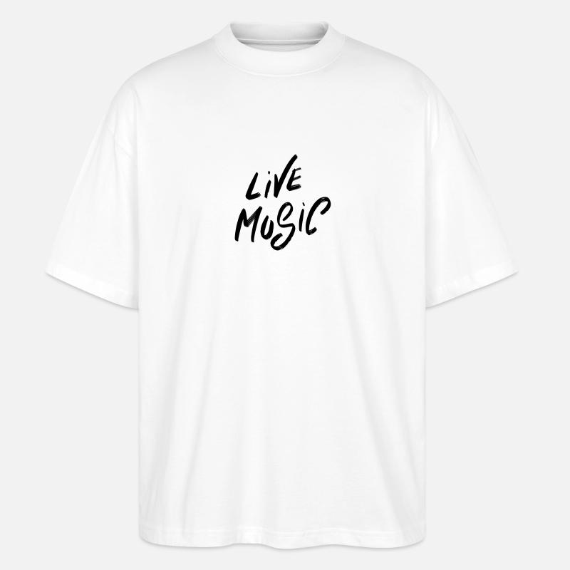 Live-Musik! - Stanley/Stella Oversized Unisex Bio T-Shirt Blaster 2.0 - Weiß