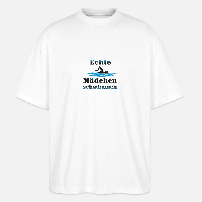 Echte Mädchen schwimmen - Stanley/Stella Oversized Unisex Bio T-Shirt Blaster 2.0 - Weiß