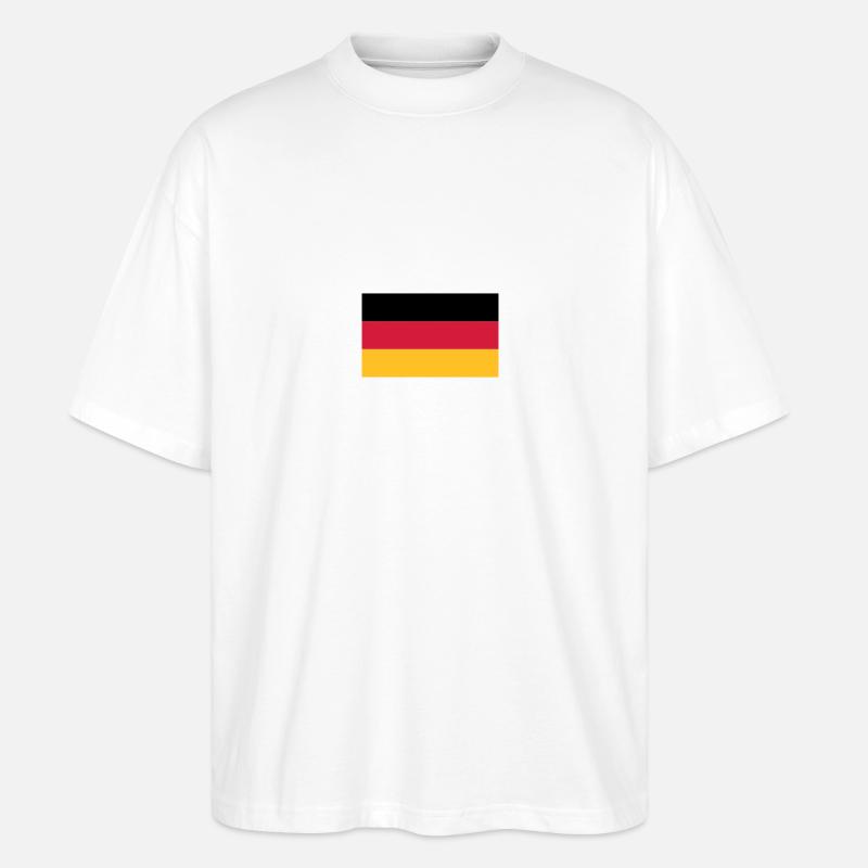 Deutschlandfahne - Stanley/Stella Oversized Unisex Bio T-Shirt Blaster 2.0 - Weiß