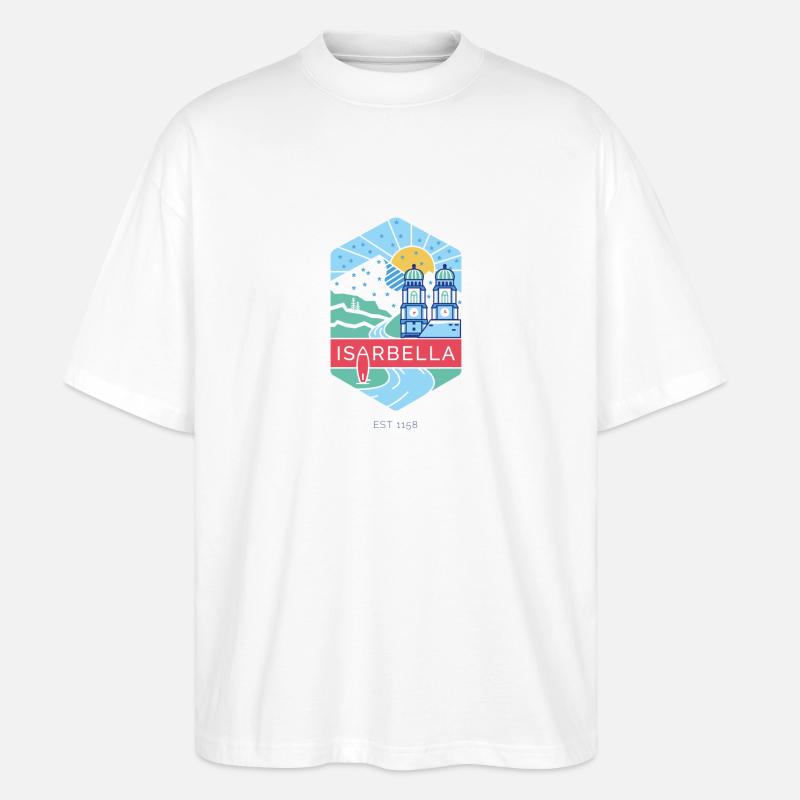 Isarbella im Winter - Stanley/Stella Oversized Unisex Bio T-Shirt Blaster 2.0 - Weiß