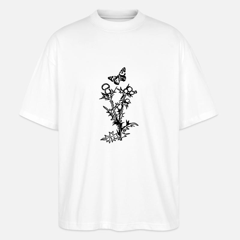 Distel - Design-Farbe wählbar - Stanley/Stella Oversized Unisex Bio T-Shirt Blaster 2.0 - Weiß