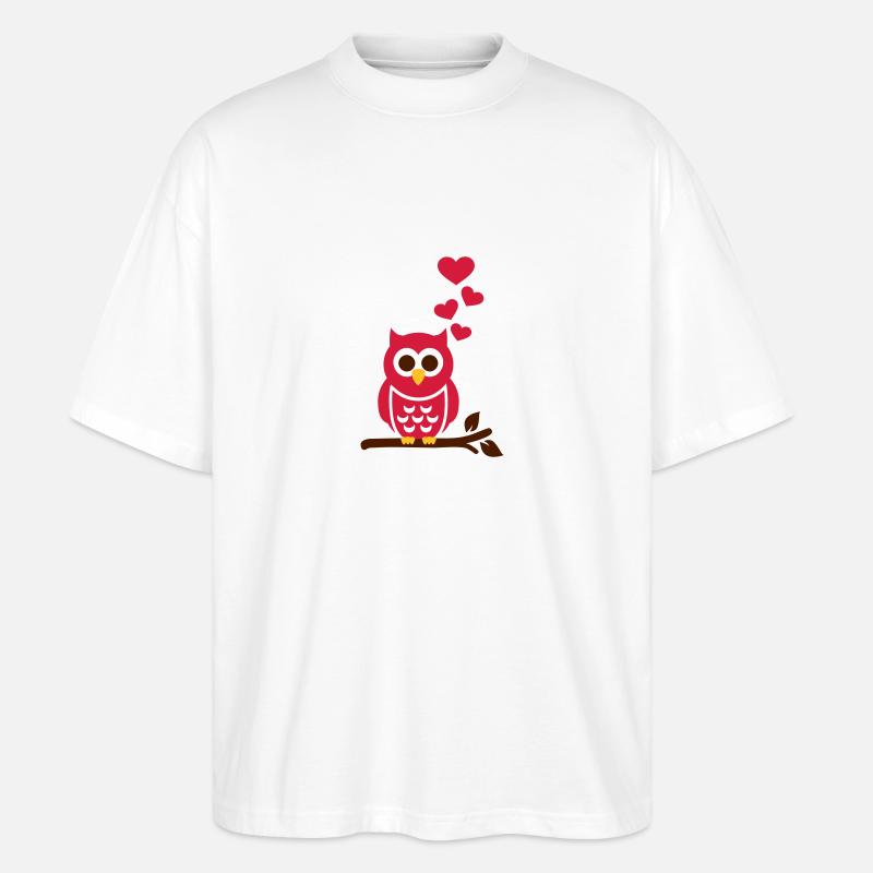 Eule - Stanley/Stella Oversized Unisex Bio T-Shirt Blaster 2.0 - Weiß