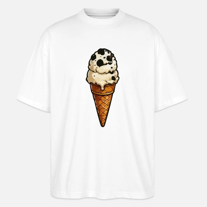 Keks-Eis Cartoon-Icon - Stanley/Stella Oversized Unisex Bio T-Shirt Blaster 2.0 - Weiß