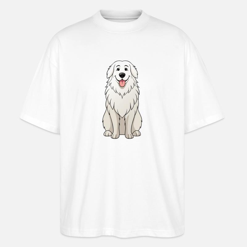 Ruhige Große Pyrenäen Digitale Kunst - Stanley/Stella Oversized Unisex Bio T-Shirt Blaster 2.0 - Weiß