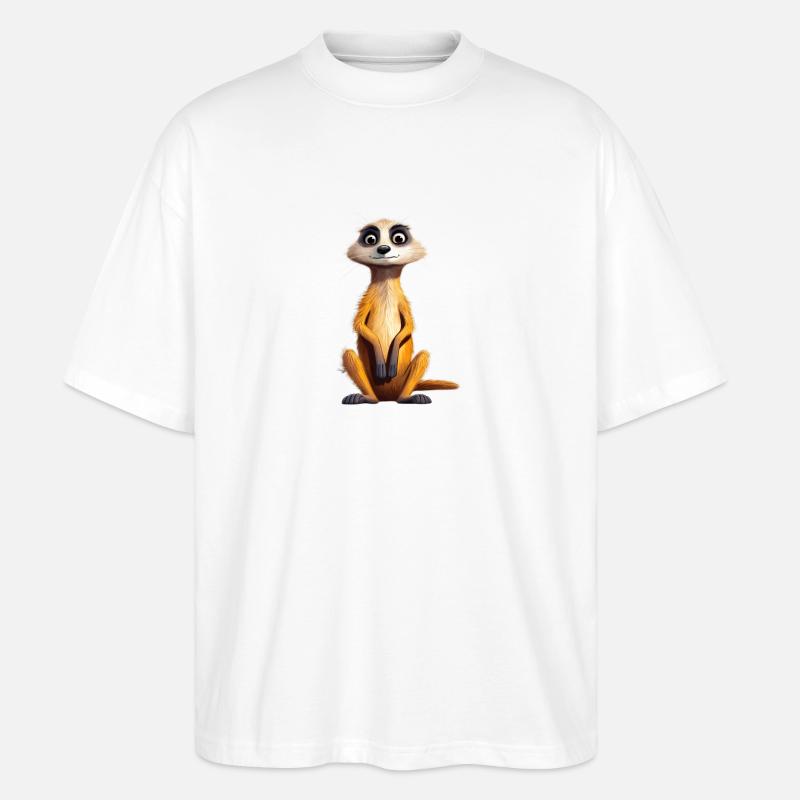 Niedliches Erdmännchen Kinder - Stanley/Stella Oversized Unisex Bio T-Shirt Blaster 2.0 - Weiß