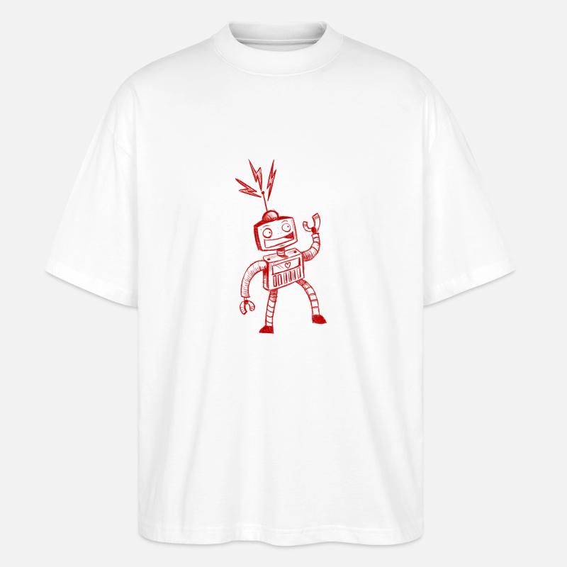 Roboter - Stanley/Stella Oversized Unisex Bio T-Shirt Blaster 2.0 - Weiß
