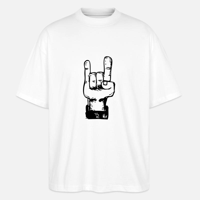 Rock and roll hand de - Stanley/Stella Oversized Unisex Bio T-Shirt Blaster 2.0 - Weiß