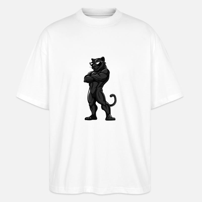 Panther Comic Cool - Stanley/Stella Oversized Unisex Bio T-Shirt Blaster 2.0 - Weiß