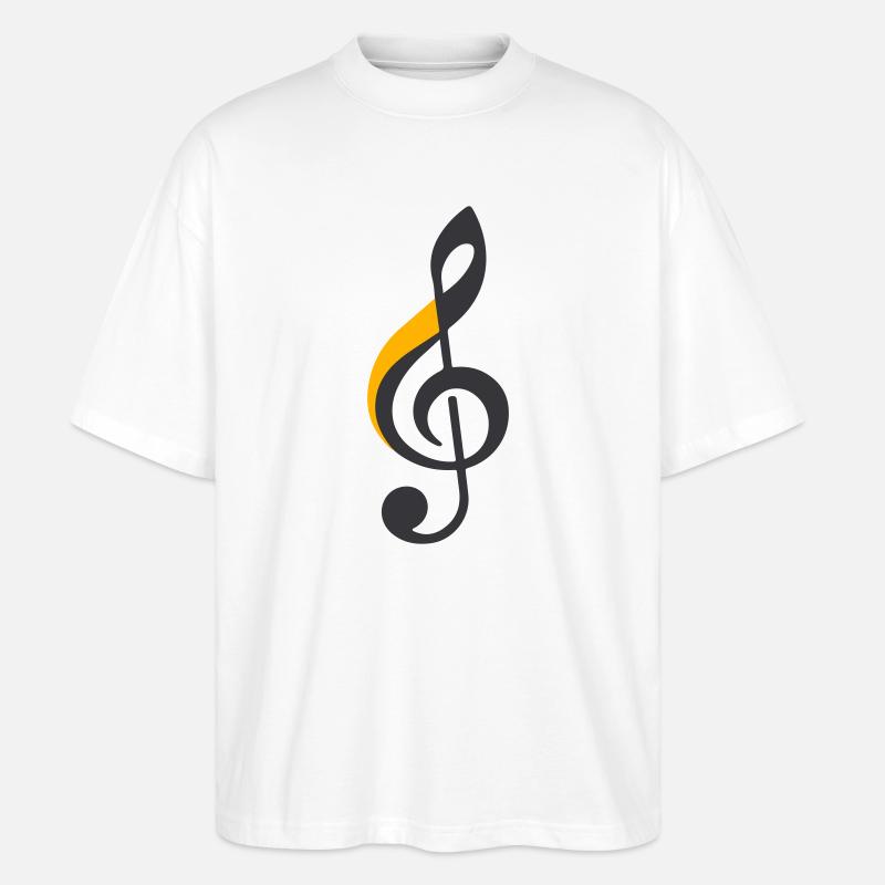 Symbole de la clé de sol - T-shirt bio Blaster 2.0 coupe oversize Stanley/Stella Unisexe - blanc