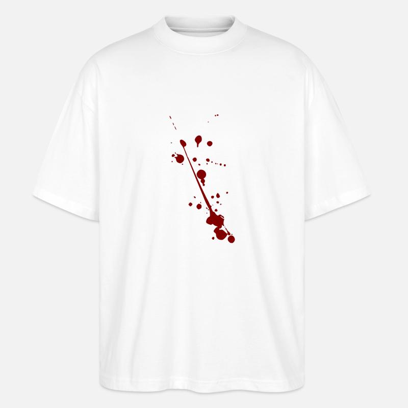Blut Spritzer Splatter Halloween - Stanley/Stella Oversized Unisex Bio T-Shirt Blaster 2.0 - Weiß