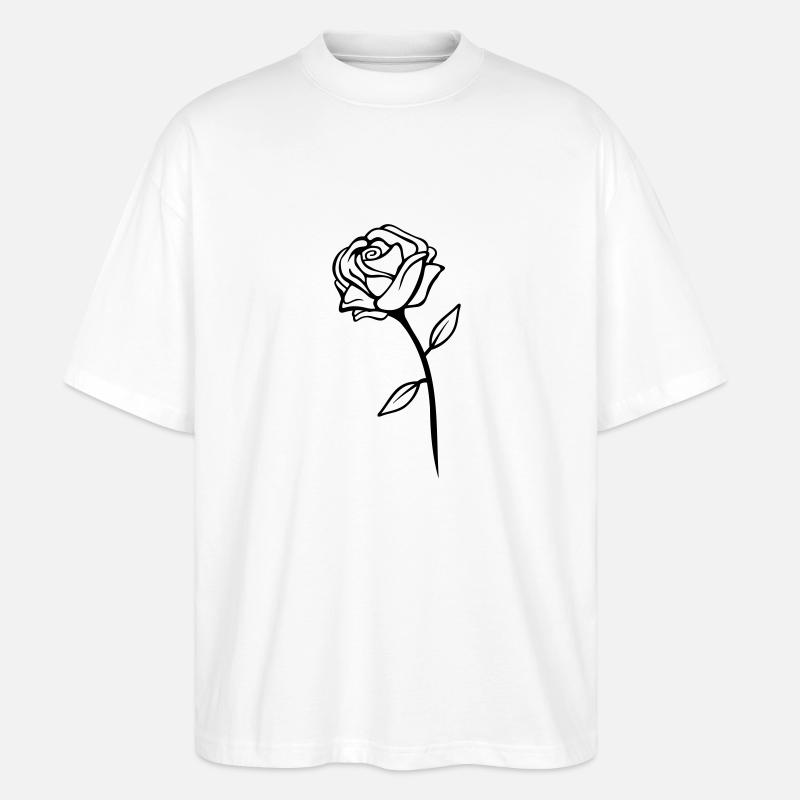 rose design - Stanley/Stella Oversized Unisex Bio T-Shirt Blaster 2.0 - Weiß
