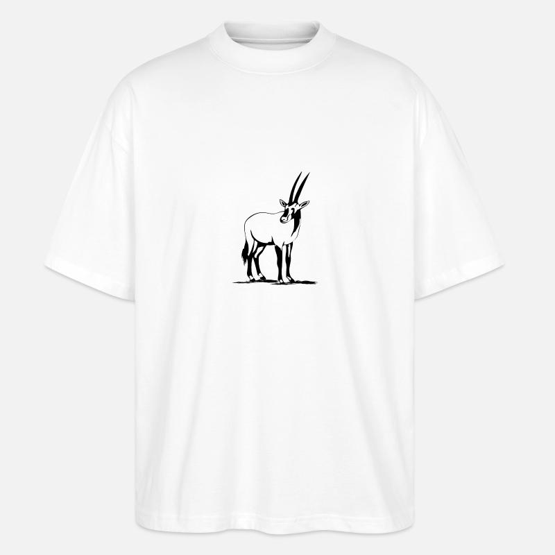 Oryx-Antilope - Stanley/Stella Oversized Unisex Bio T-Shirt Blaster 2.0 - Weiß