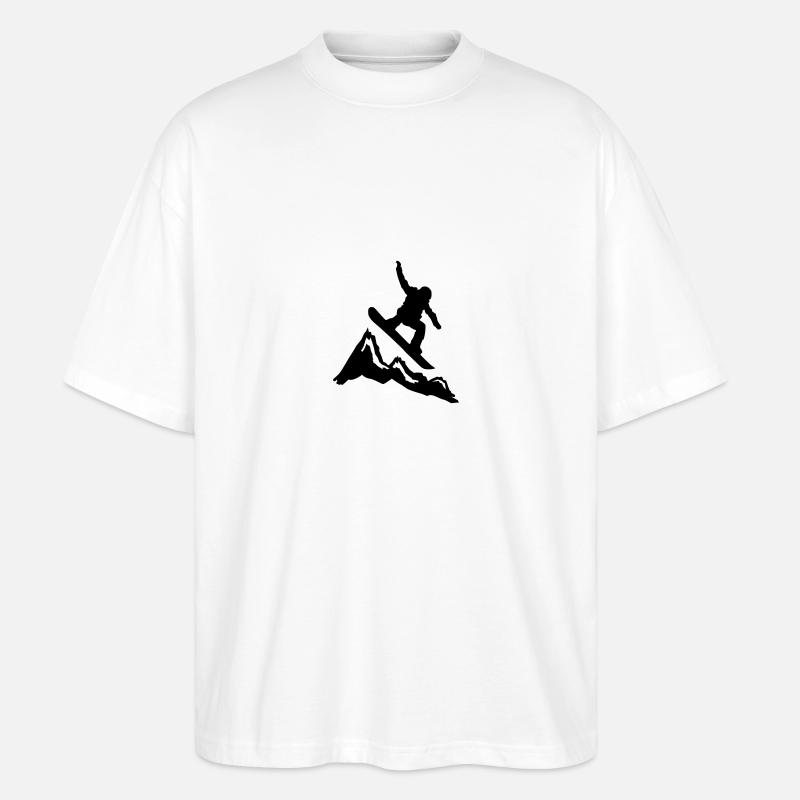 snowboard mountains jump - Stanley/Stella Oversized Unisex Bio T-Shirt Blaster 2.0 - Weiß