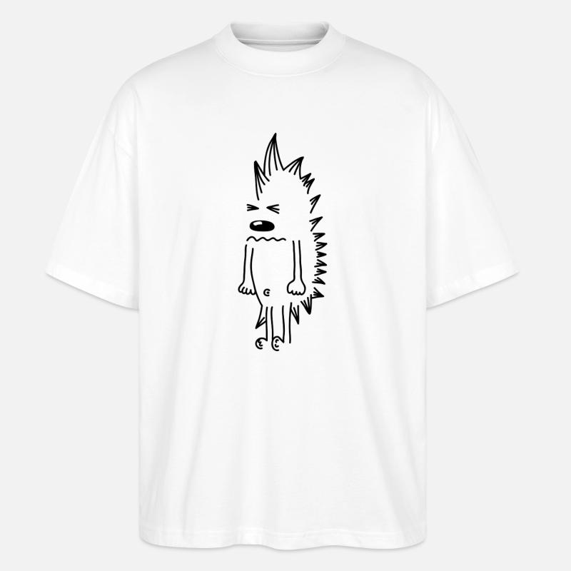 Mürrischer Igel – Kawaii Stachel Comic - Stanley/Stella Oversized Unisex Bio T-Shirt Blaster 2.0 - Weiß