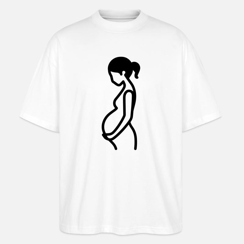 schwanger - Stanley/Stella Oversized Unisex Bio T-Shirt Blaster 2.0 - Weiß
