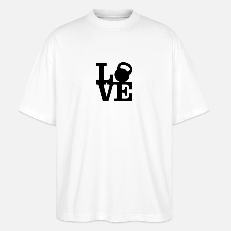Kettlebell Love - Stanley/Stella Oversized Unisex Bio T-Shirt Blaster 2.0 - Weiß