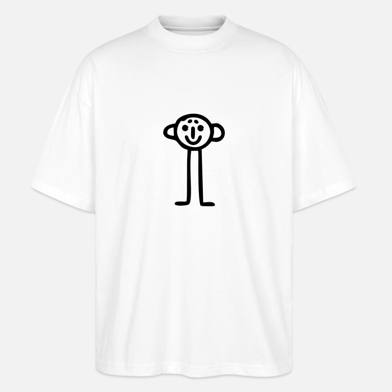 Strichmännchen einfach - Stanley/Stella Oversized Unisex Bio T-Shirt Blaster 2.0 - Weiß