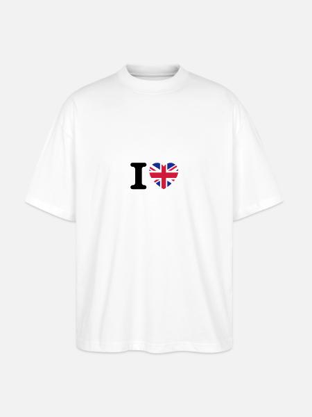 I love UK - Stanley/Stella Oversized Unisex Organic T-shirt Blaster 2.0 - white