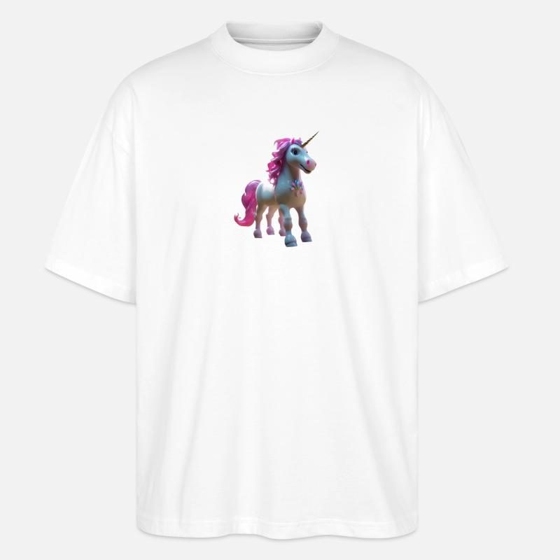 Einhorn - Stanley/Stella Oversized Unisex Bio T-Shirt Blaster 2.0 - Weiß