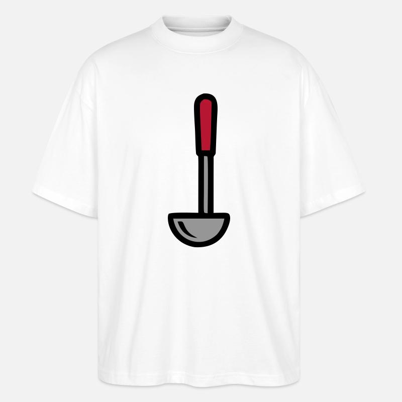 Schöpfkelle Suppe Kochen Restaurant Küchenchef - Stanley/Stella Oversized Unisex Bio T-Shirt Blaster 2.0 - Weiß