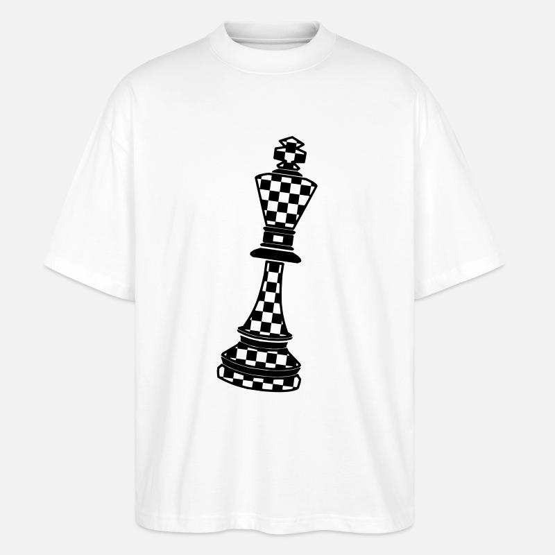 Roi d'échecs plaid - T-shirt bio Blaster 2.0 coupe oversize Stanley/Stella Unisexe - blanc
