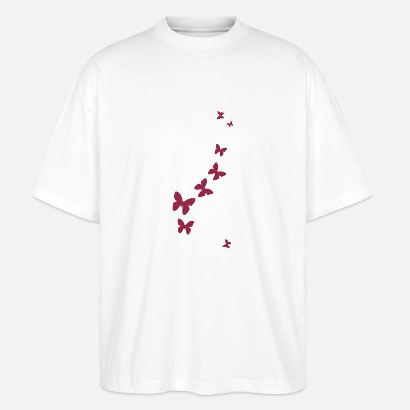 Schmetterlinge - Stanley/Stella Oversized Unisex Bio T-Shirt Blaster 2.0 - Weiß