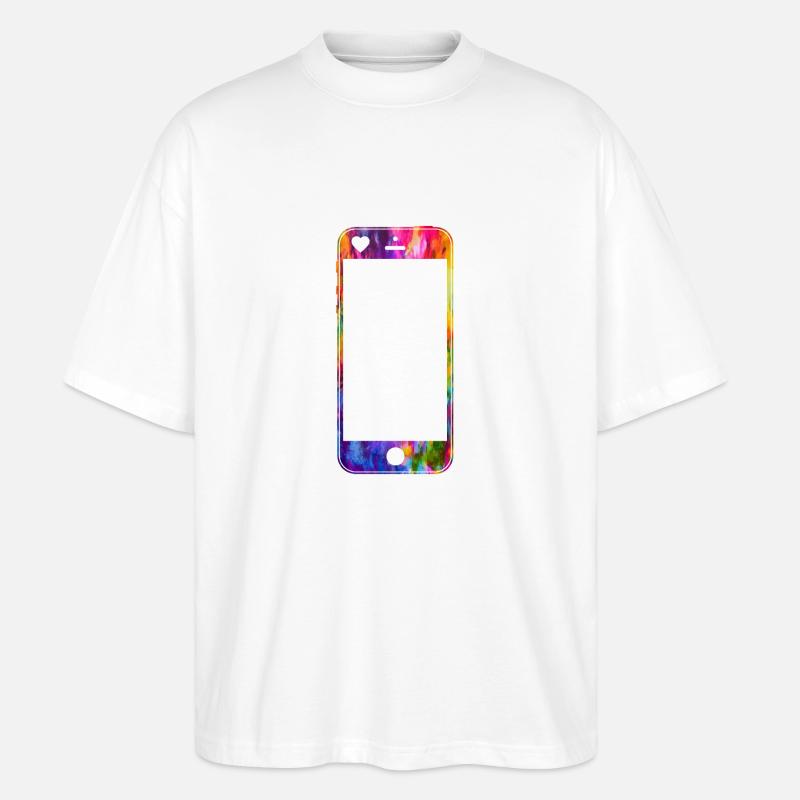 Handy mit Herz - Stanley/Stella Oversized Unisex Bio T-Shirt Blaster 2.0 - Weiß