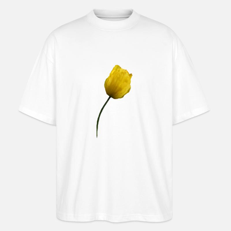 gelber Mohn Klatschmohn Mohnblume - Stanley/Stella Oversized Unisex Bio T-Shirt Blaster 2.0 - Weiß