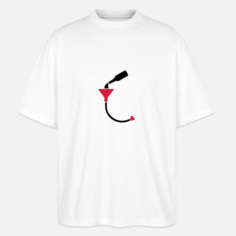Bier Bong - Stanley/Stella Oversized Unisex Bio T-Shirt Blaster 2.0 - Weiß