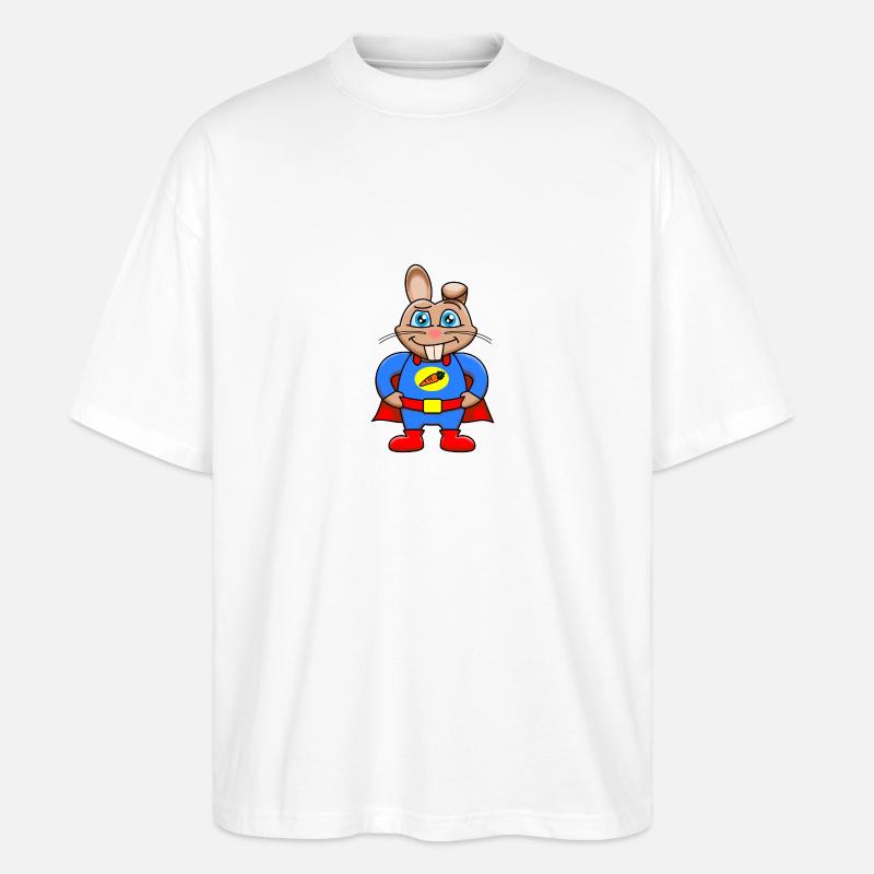 Superhasenheld - Stanley/Stella Oversized Unisex Bio T-Shirt Blaster 2.0 - Weiß