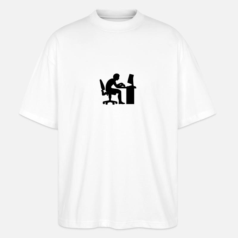 Büro Computer - Stanley/Stella Oversized Unisex Bio T-Shirt Blaster 2.0 - Weiß