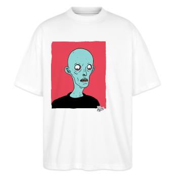 Dessin animé contemporain Zombie Nosferatu - T-shirt bio Blaster 2.0 coupe oversize Stanley/Stella Unisexe - blanc - Devant - Alina (178cm) & Michal (187cm)