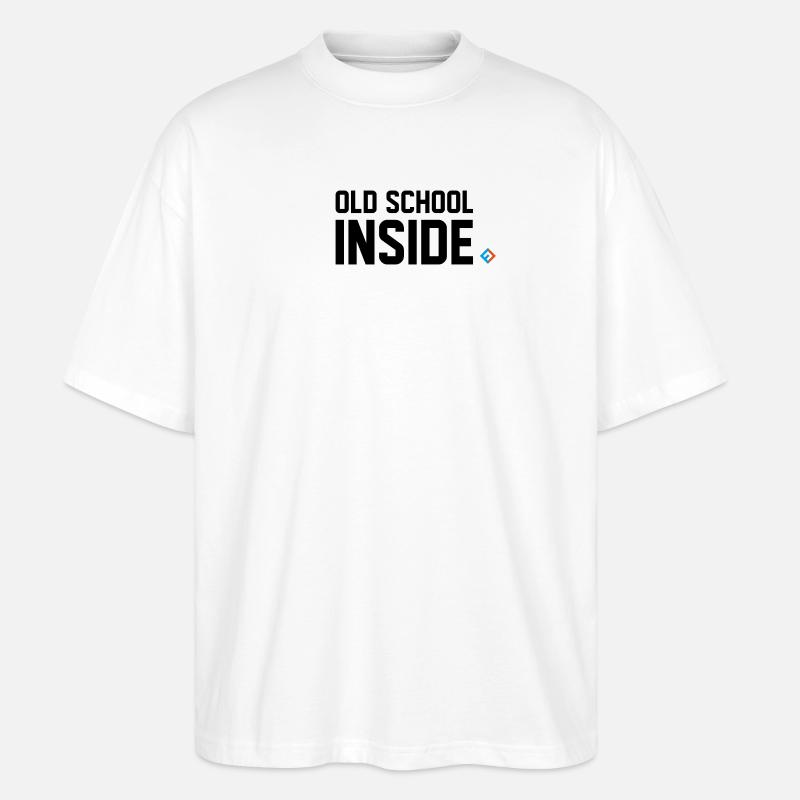 Old School Inside Schwarz - Stanley/Stella Oversized Unisex Bio T-Shirt Blaster 2.0 - Weiß