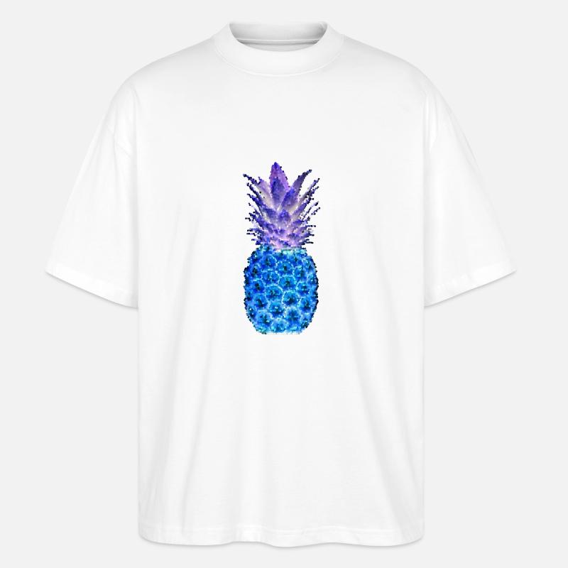 ANANAS MOSAIK night - Stanley/Stella Oversized Unisex Bio T-Shirt Blaster 2.0 - Weiß