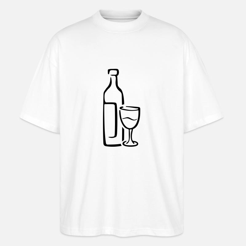 wine glas bottle - Stanley/Stella Oversized Unisex Bio T-Shirt Blaster 2.0 - Weiß