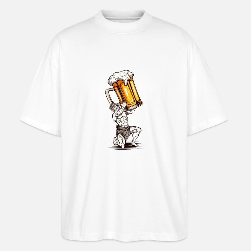 Bier-Statue - Stanley/Stella Oversized Unisex Bio T-Shirt Blaster 2.0 - Weiß